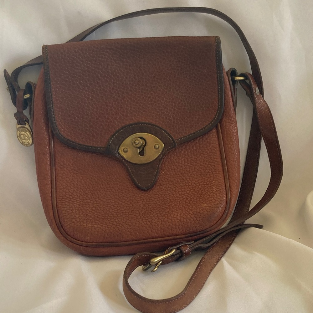 Vintage Dooney & Bourke Brown Leather Crossbody Bag